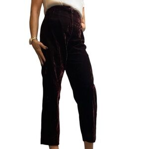 Norton McNaughton Vintage Y2K Preppy Crushed Velvet Pants Burgundy Pants